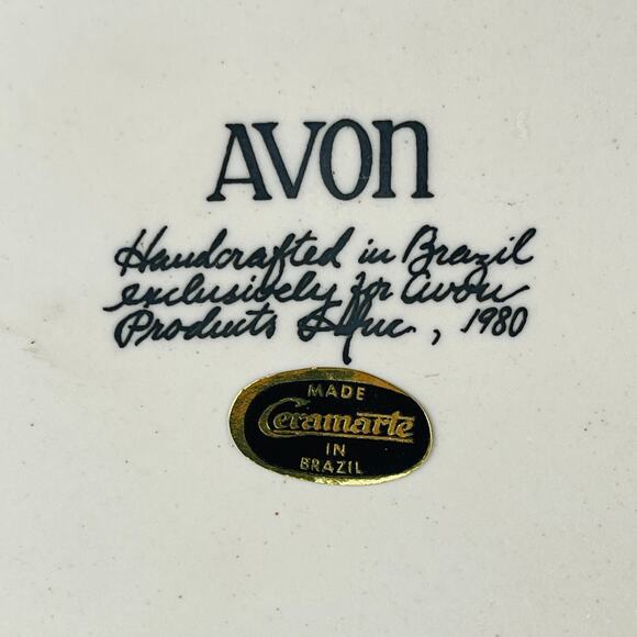 Vintage Avon 1980 "Birds Of Flight" Ceramic Embossed Trinket Box w/Lid (Brazil) - Picture 6 of 6